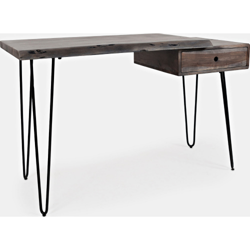 Nature's Edge Desk with Drawer in Slate Finish Wood & Iron